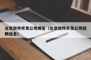 北京软件开发公司排名（北京软件开发公司招聘信息）