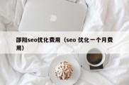 邵阳seo优化费用（seo 优化一个月费用）