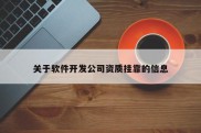 关于软件开发公司资质挂靠的信息