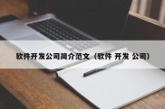 软件开发公司简介范文（软件 开发 公司）