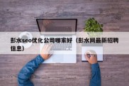 彭水seo优化公司哪家好（彭水网最新招聘信息）