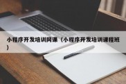 小程序开发培训网课（小程序开发培训课程班）