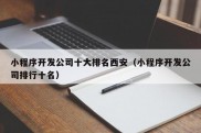 小程序开发公司十大排名西安（小程序开发公司排行十名）