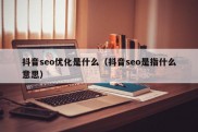 抖音seo优化是什么（抖音seo是指什么意思）