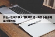 微信小程序开发入门视频教程（微信小程序开发软件教程）