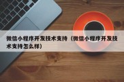 微信小程序开发技术支持（微信小程序开发技术支持怎么样）