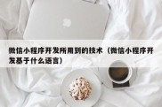 微信小程序开发所用到的技术（微信小程序开发基于什么语言）