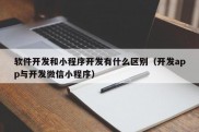 软件开发和小程序开发有什么区别（开发app与开发微信小程序）