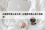 小程序开发人员工资（小程序开发人员工资多少）