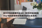 软件开发流程是什么365（软件开发流程是什么?软件开发和软件测试是对立关系吗）