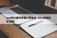 seo优化操作步骤心得体会（seo具体优化流程）