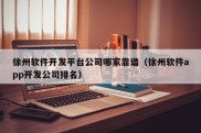 徐州软件开发平台公司哪家靠谱（徐州软件app开发公司排名）