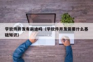 学软件开发有前途吗（学软件开发需要什么基础知识）